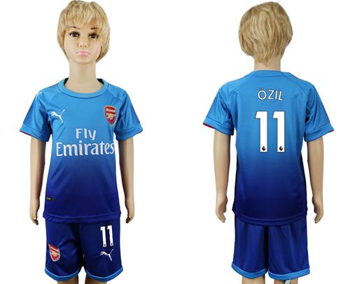 Arsenal #11 Ozil Away Kid Soccer Club Jersey